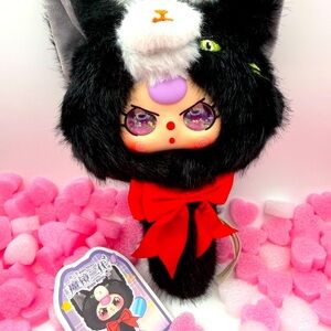 Baby Three Magic Mirror V2 Black Cat Plush Keychain – Authentic